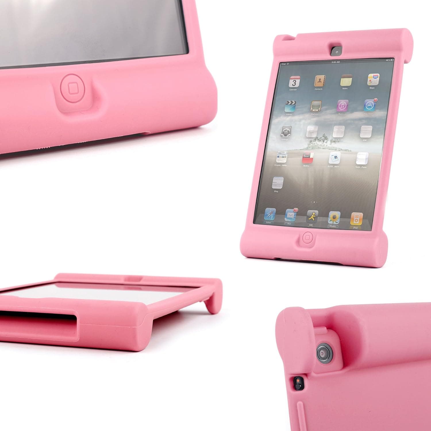 DURAGADGET Pink Rubber Shock Resistant Easy Grip Children's Case & Cover Custom Designed for iPad 2, iPad 3 & The New iPad 4 with Retina Display (4th Generation) with Easy Grip