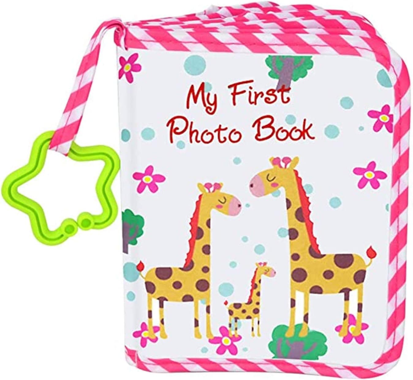 Baby's My First Photo Book,Baby Photo Album Soft Photo Cloth Book Gift Set for Newborn Toddler & Kids (Pink)