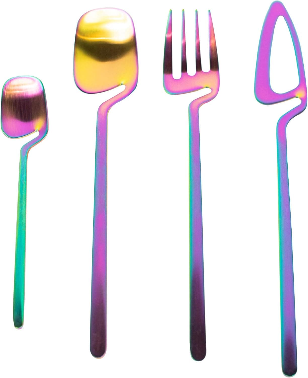 Profile Flatware 24-Piece Polished Iridescent Flatware Set for 6 | Stainless Steel | Home Kitchen Tableware Cutlery Set | Polished Finish | Dishwasher Safe | Service for 6 Dinnerware Set