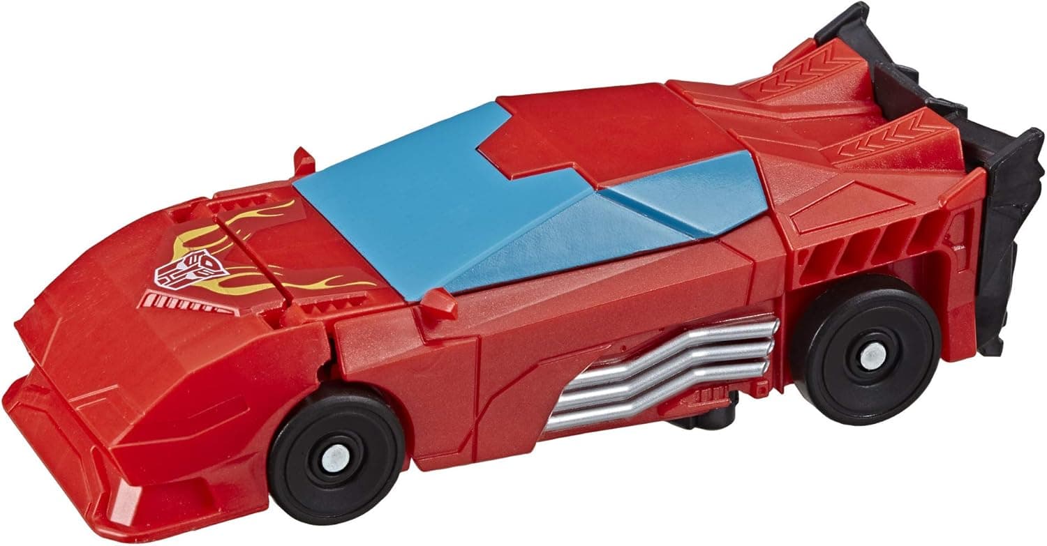 Transformers Toys Cyberverse Action Attackers: 1-Step Changer Autobot Hot Rod Action Figure -- Repeatable Fusion Flame Action Attack Move – for Kids Ages 6 and Up, 4.25-inch