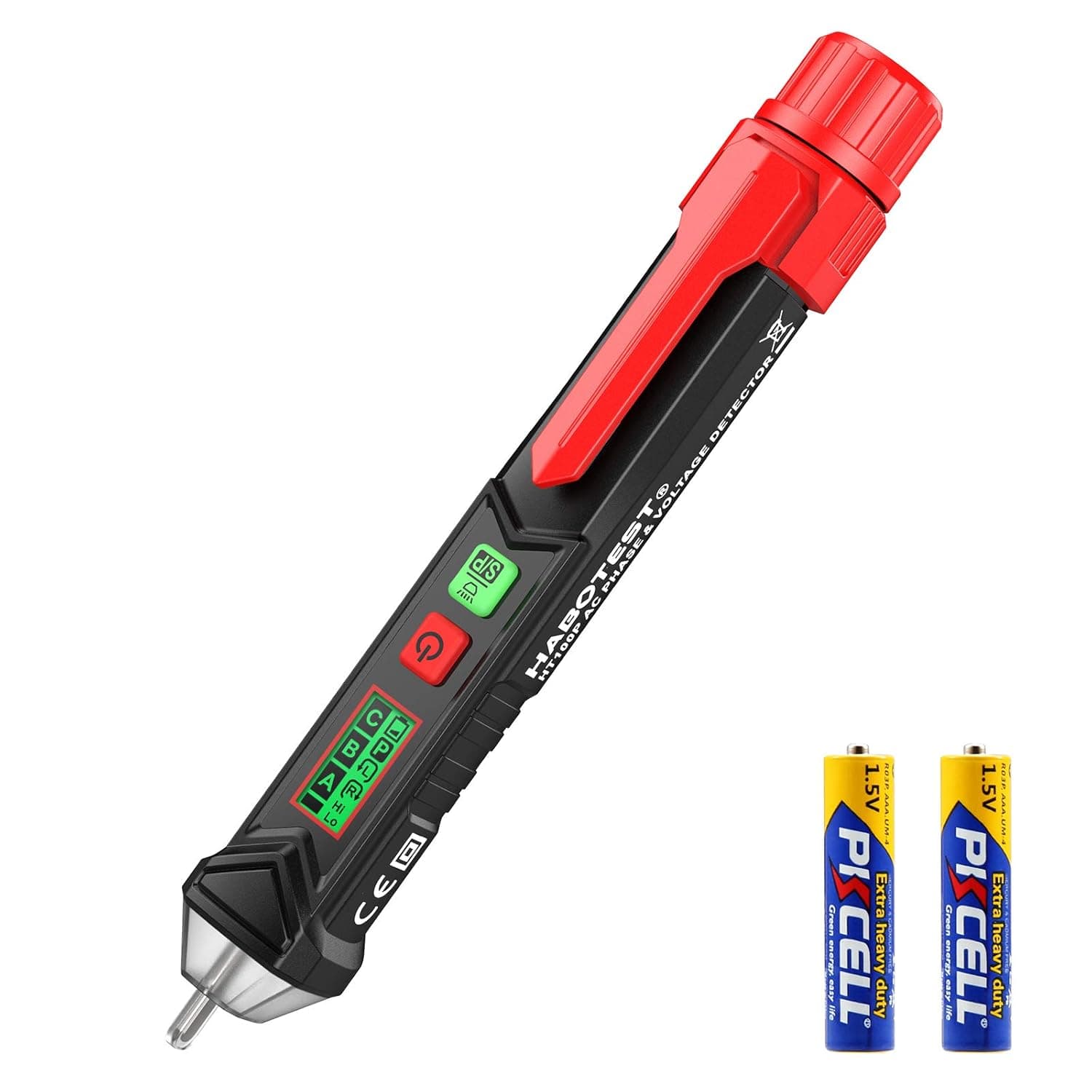 ORIA Voltage Tester, Non Contact AC Electricity Detector, 12V-1000V/48V-1000V Voltage Sensitivity Electric Compact Pen with LCD Display, LED Flashlight, Batteries Included