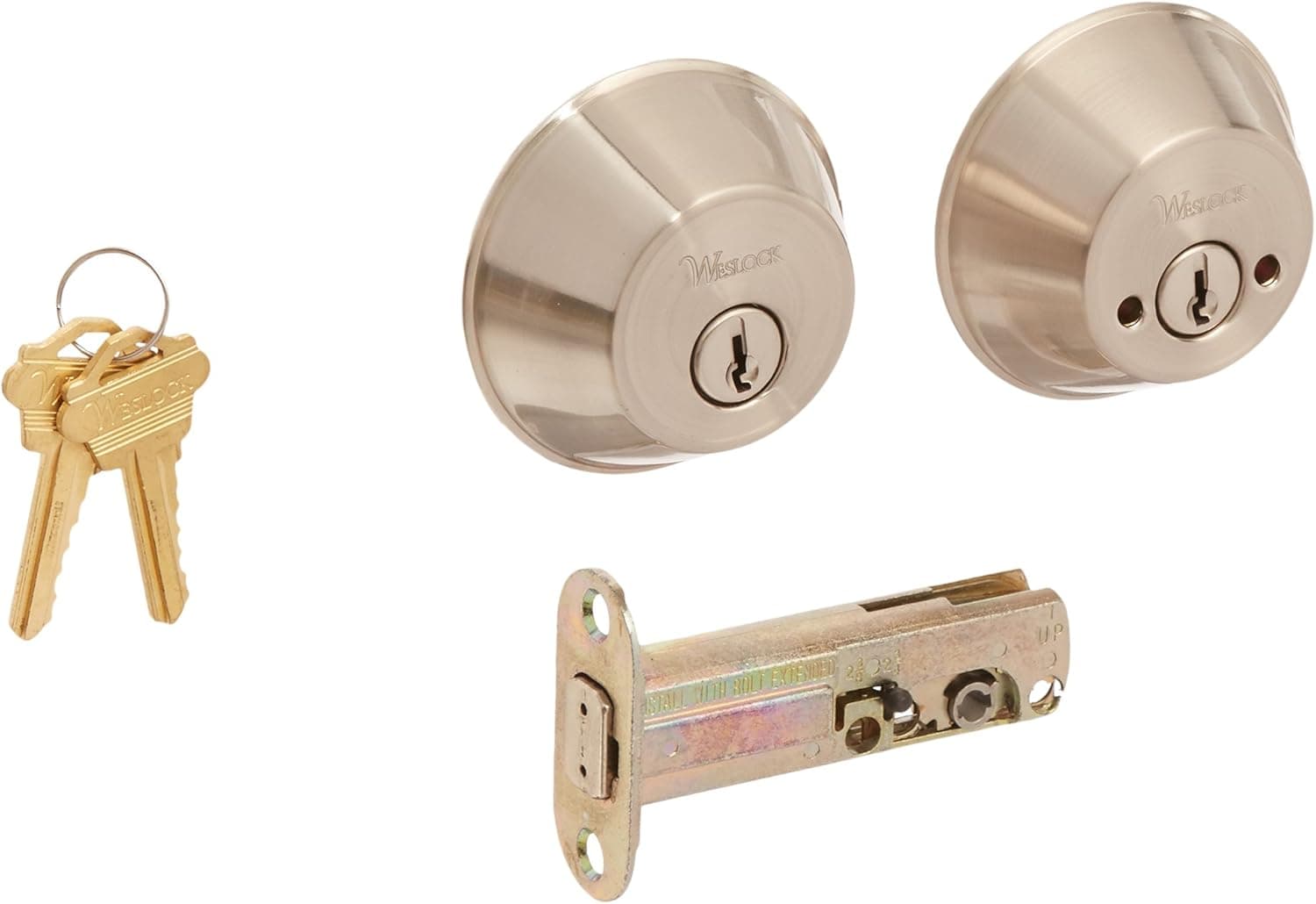 Weslock 00372-N-NSL23 Round Double Cylinder Deadbolt, Satin Nickel