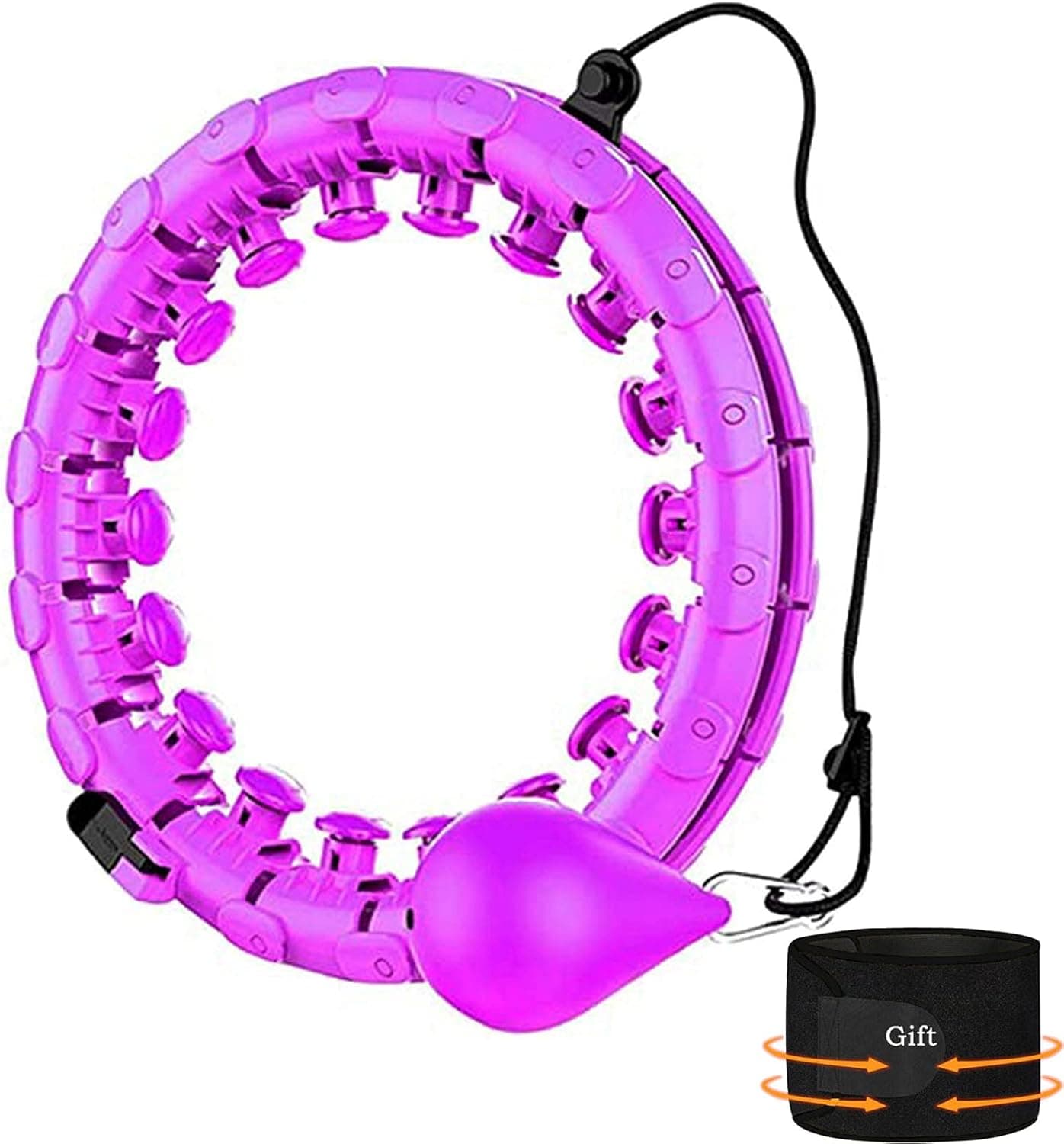 Weighted Hula Hoops for Adults (Purple, L(24 Knots)) …