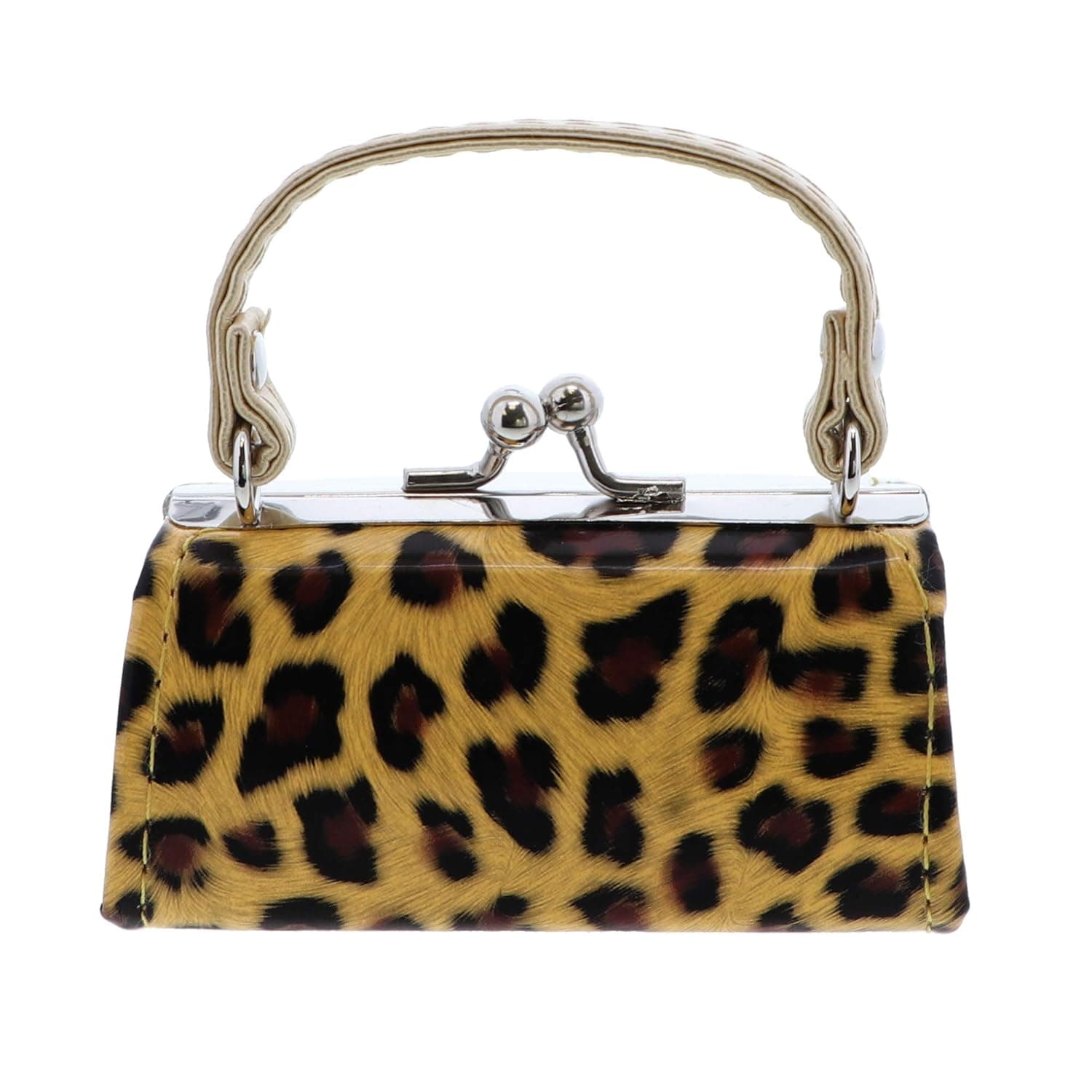 Leopard Colorful Lipstick Case with Handle Mini Purse - Yellow