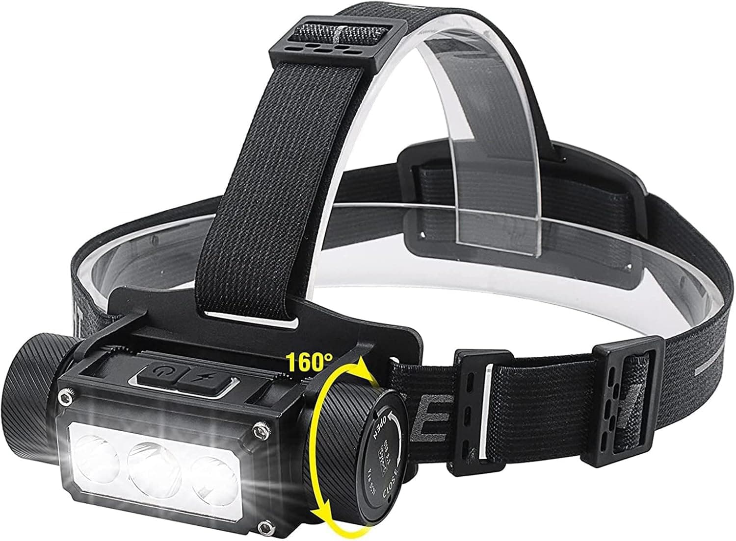 BORUIT LED Rechargeable Headlamp Super Bright 650 Lumens Headlight IPX4 Waterproof Multi-Functional Head Lamp Tape-C Head Light Fits Working Camping Hiking Gear
