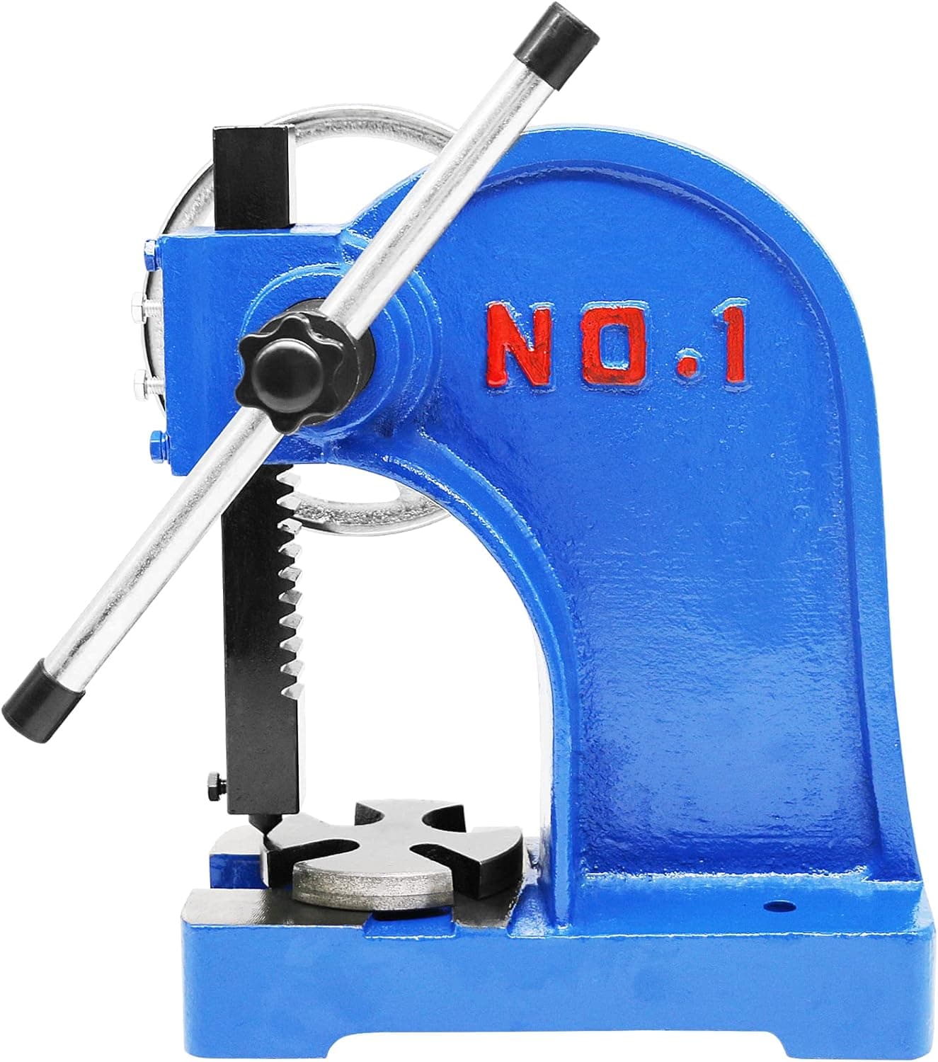 PNBO Arbor Press 1 Ton,Ratchet Leverage Arbor Press with Handwheel,Manual Desktop Punch Press Machine Metal Arbor Press Tool,for Stamping,Bending,Stretching,Forming