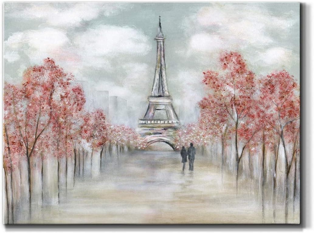 Renditions Gallery Canvas Wall Art Home Paintings & Prints Artwork Pink Romantic Blossom Modern Inspirational Love Wall Hanging Decorations for Bedroom Home Office Kitchen - 32"x48" LT10