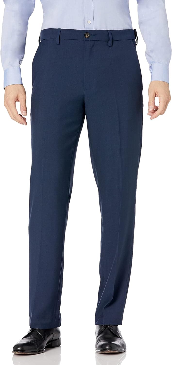 Amazon Essentials Men's Classic-Fit Expandable-Waist Flat-Front Dress Pant