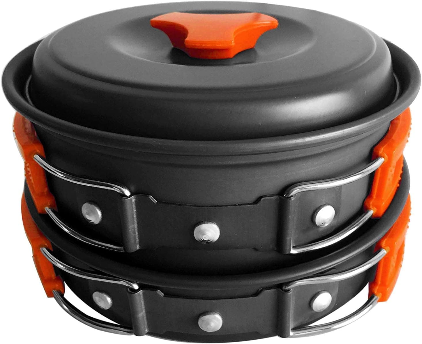 Extreme Nomad Camping Mess Kit Camping Cookware Pots and Pans Lightweight Backpacking & Hiking Equipment Outdoor Cooking Gear, 10 Piece Cook-Set, Durable and Compact, Pots, Bowls and Utensils