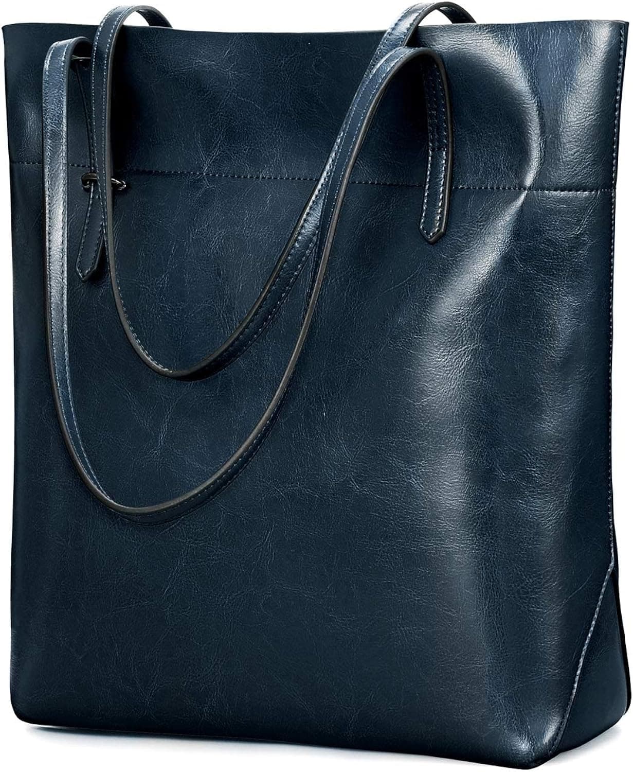 Kattee Vintage Genuine Leather Tote Shoulder Handbag for Woman With Adjustable Handles