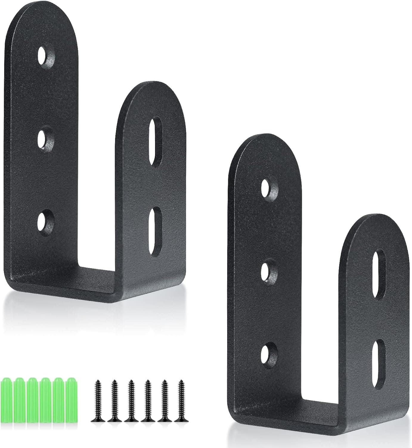 Riuog Door Security bar, Heavy Duty Door Barricade Brackets for 2 x 4 Lumber,Open Bar Holder Steel U Bracket fit for Indoor,Outdoor Door Security(2 Pack)
