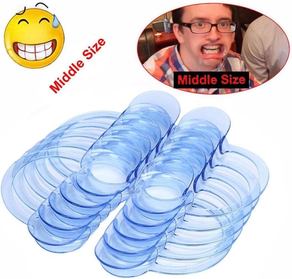 Mouth Openers for Game,Auwer 20pcs C-Shape Blue Intraoral Cheek Lip Retractor Mouth Opener for Hilarious Mouth Party Game (M, 20)