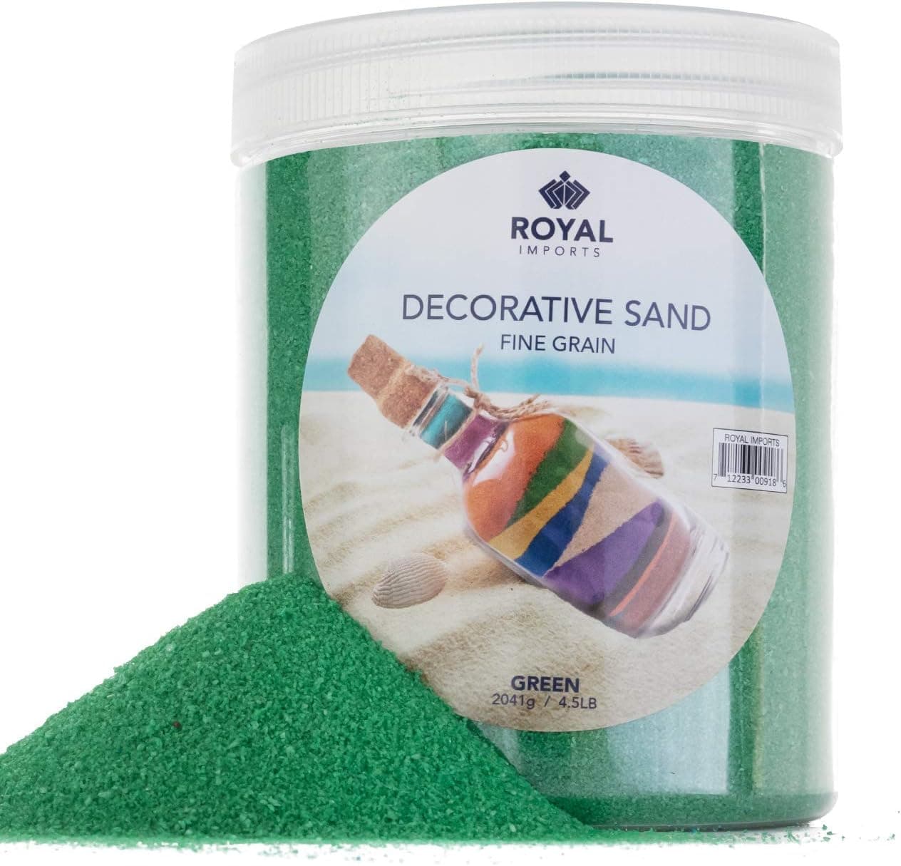 Royal Imports Decorative Beach Sand for Vase Filler, Wedding, Home Decor, Arts & Crafts, Fire Pit, Fireplace, Sandbox, Pet Tank Habitat - 4.5 LBS, Green