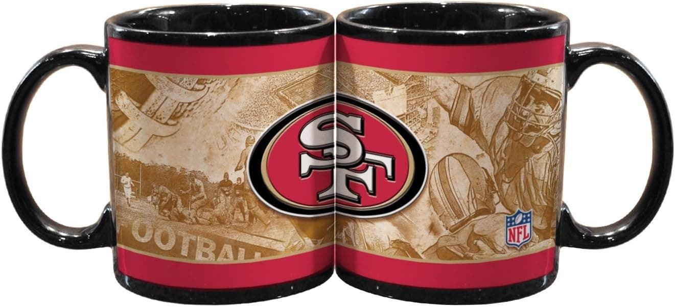 NFL San Francisco 49ers 11-Ounce Black Nostalgic Mug (2 Pack)
