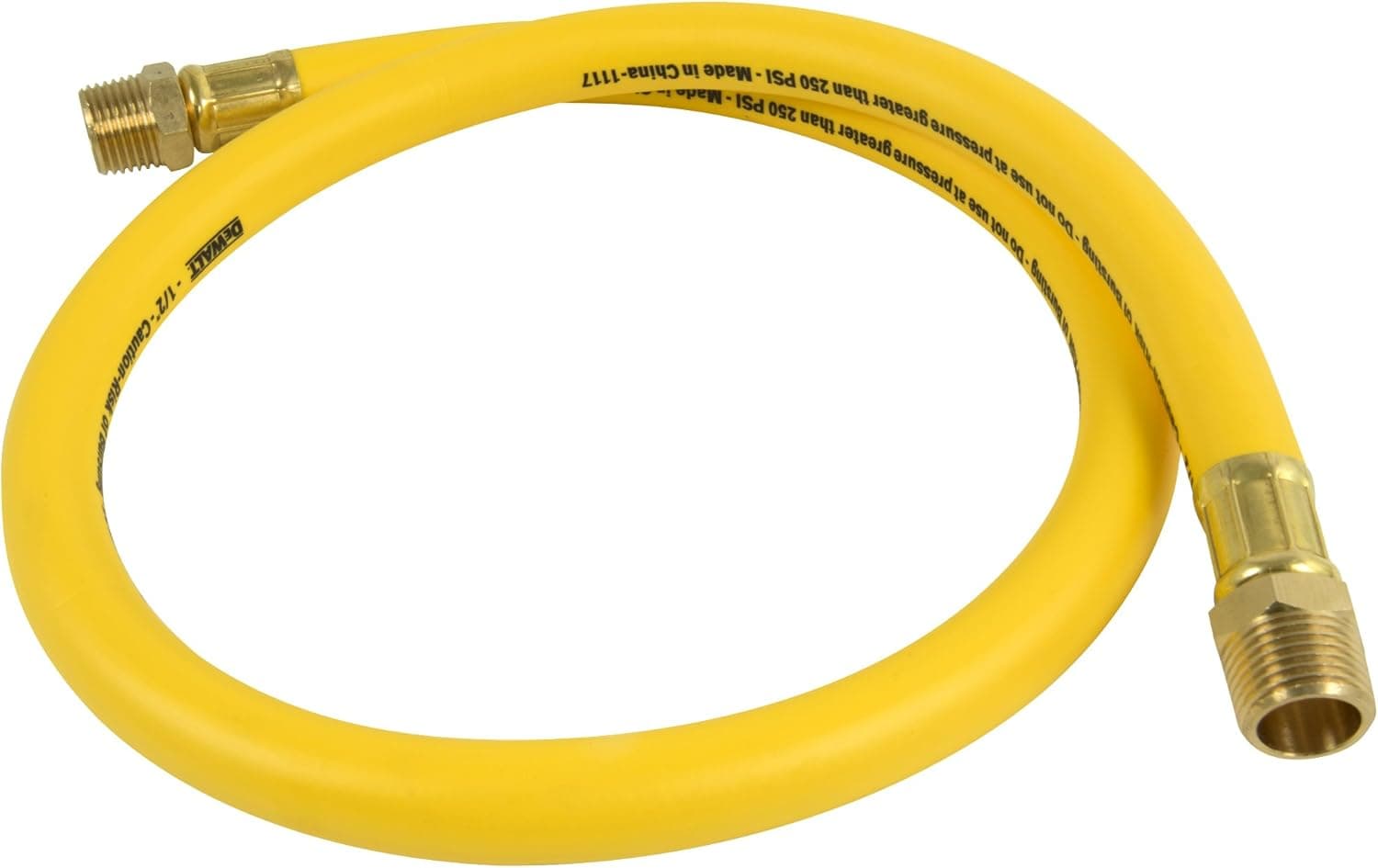 DEWALT DXCM012-0210 1/2â€  x 3â€™ Premium Hybrid Whip Hose , Yellow