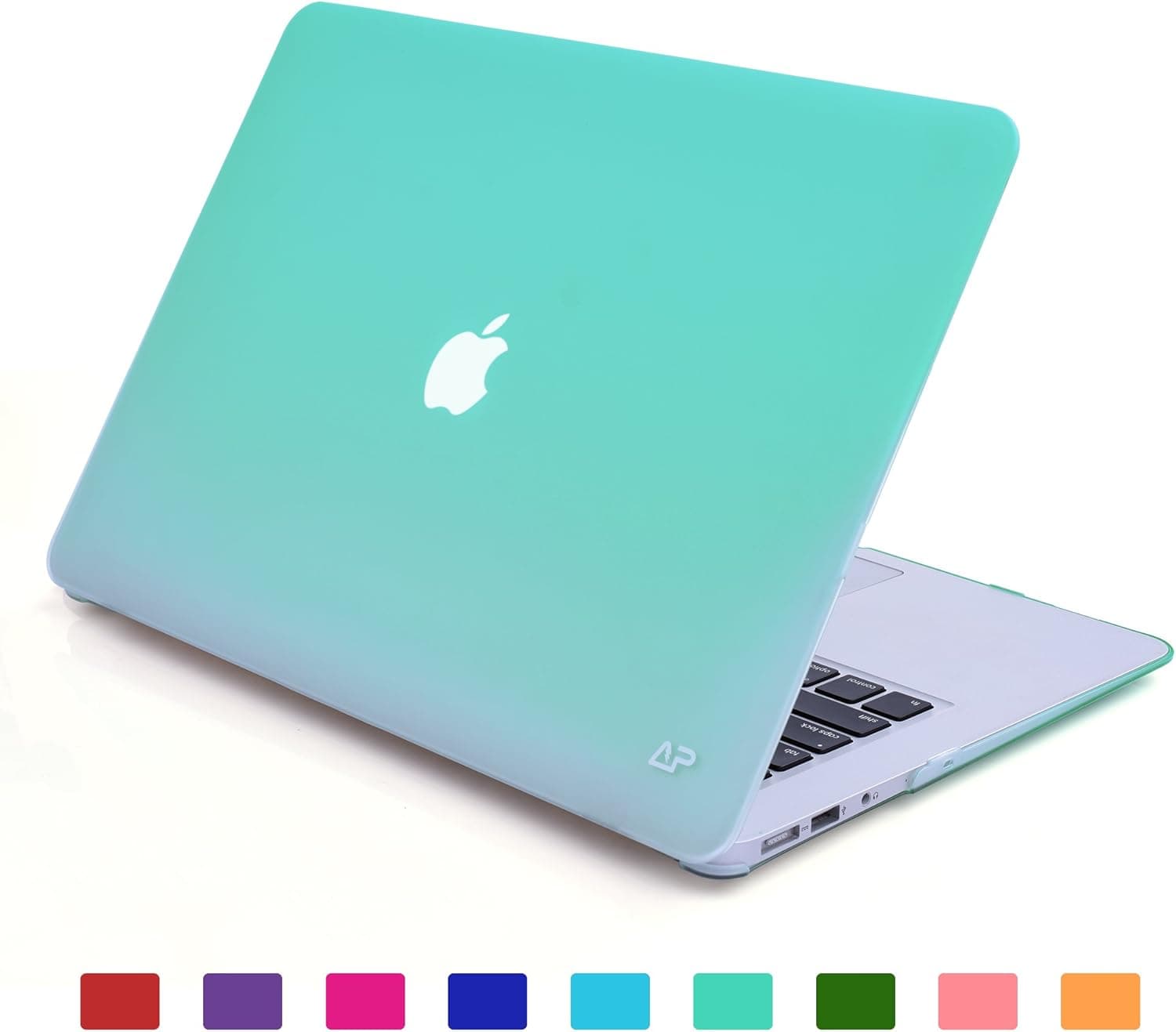 Fade to White Matte Carrying Hard Shell Case for MacBook Air 13.3” A1466 & A1369 (Turquoise Blue)