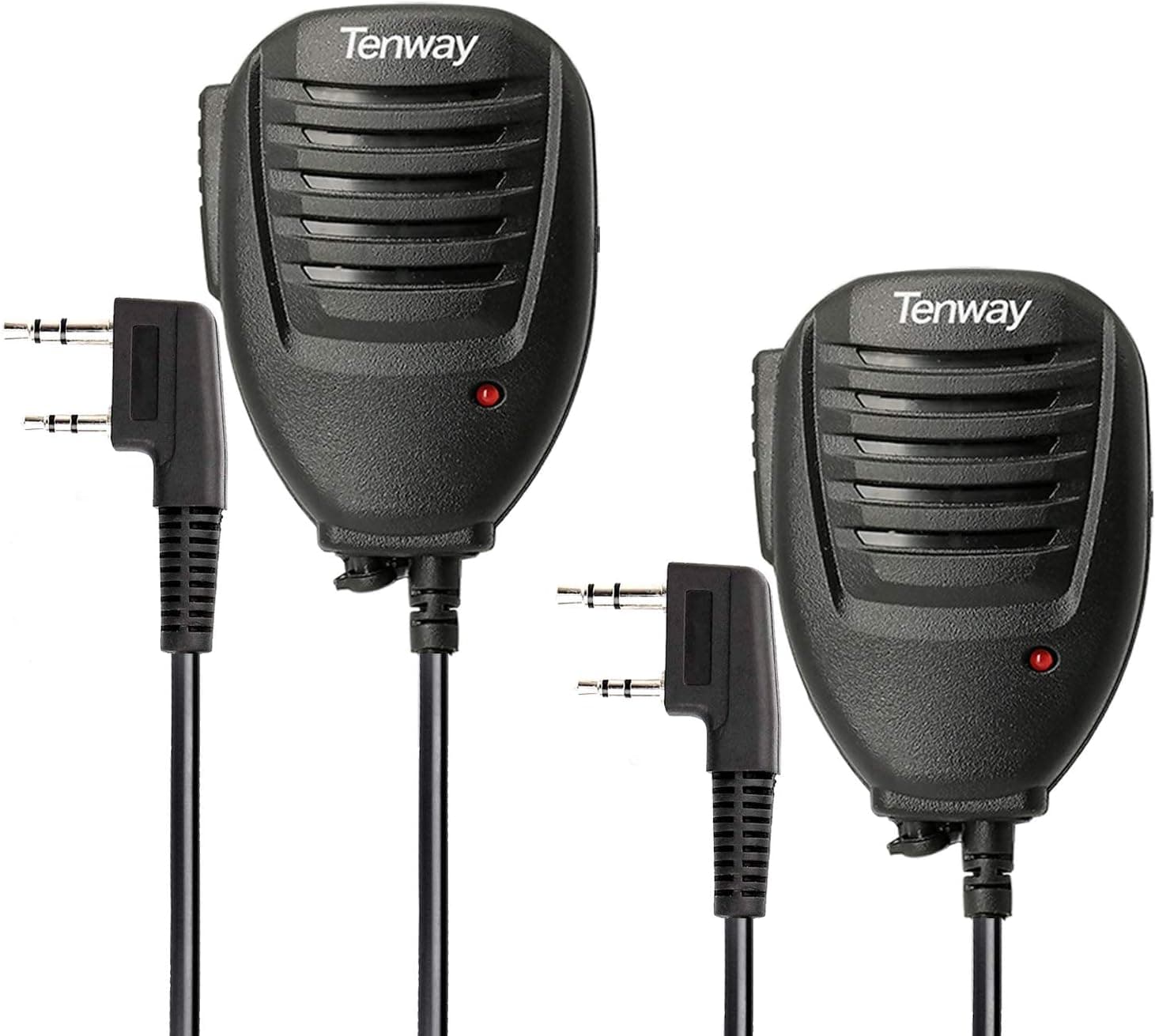 Walkie Talkie Handheld Speaker Mic 2 Pin Two Way Radio Micphone for UV-5R UV-5RPro UV-82 BF-888S H-777 RT21 RT22 RT27 AR-5 2 Way Radio (2Pcs)
