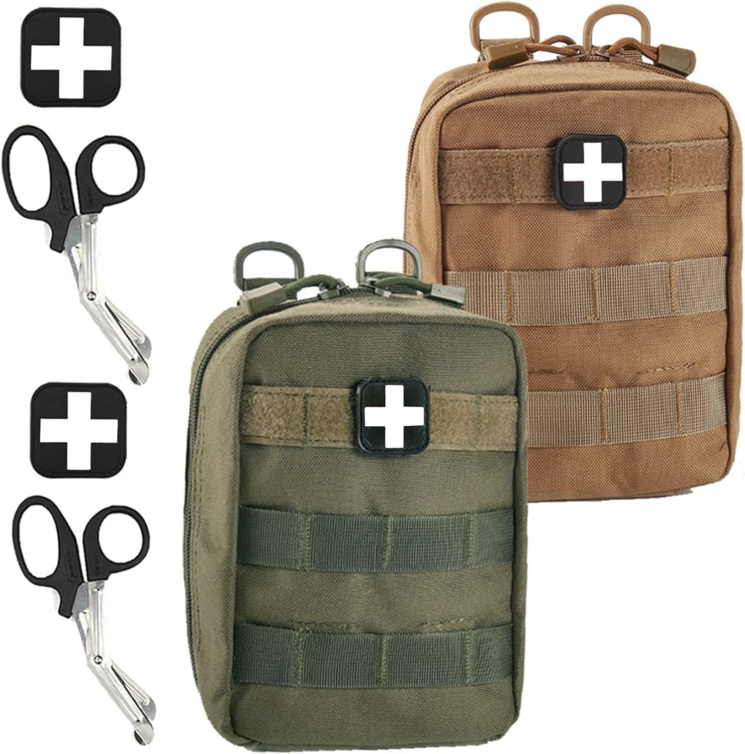 Medical Pouch - 1000D Tactical MOLLE EMT Pouches First Aid IFAK Utility Bag with First Aid Patch and Shear