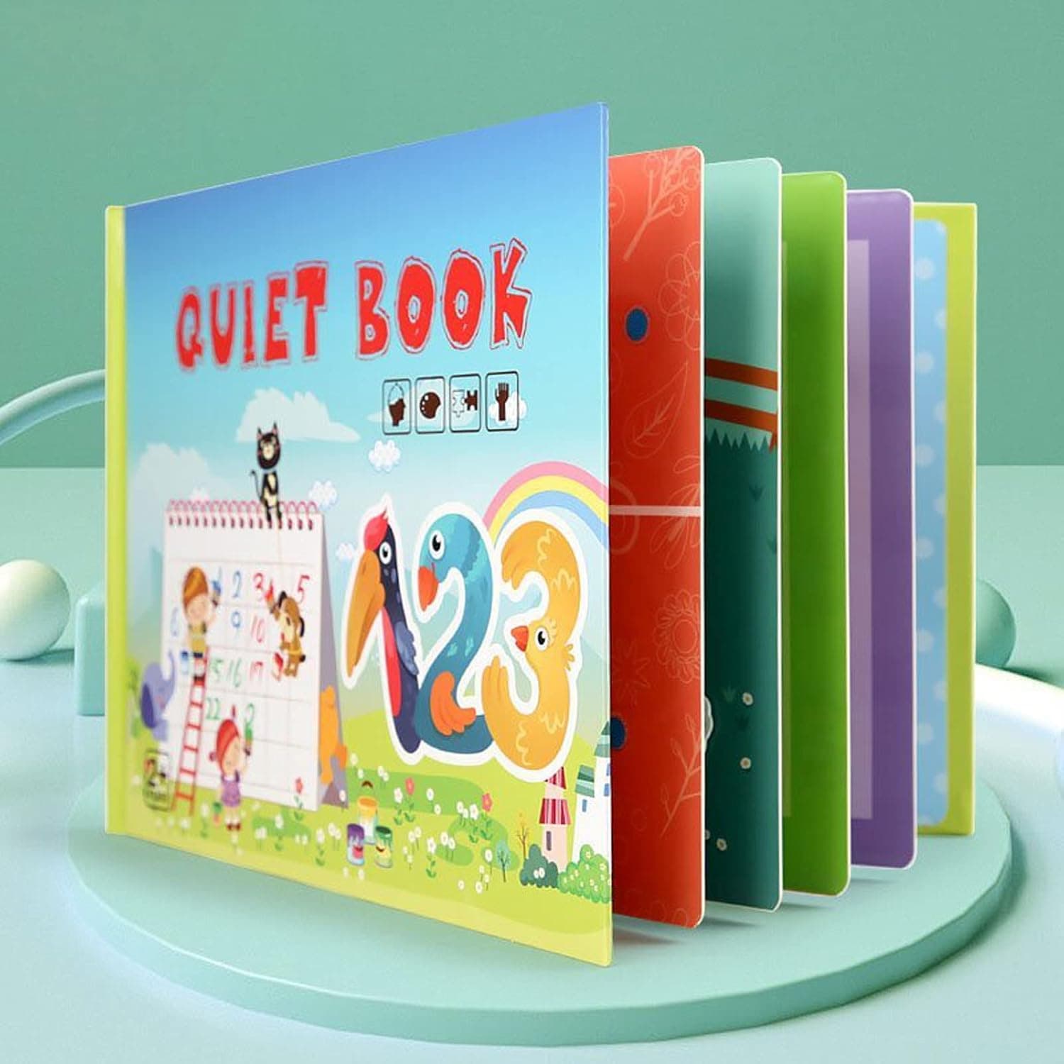 Homthia Quiet Book for Toddlers, Montessori Interactive Toys Busy Book for Kids Develop Learning Skills (Number Theme)
