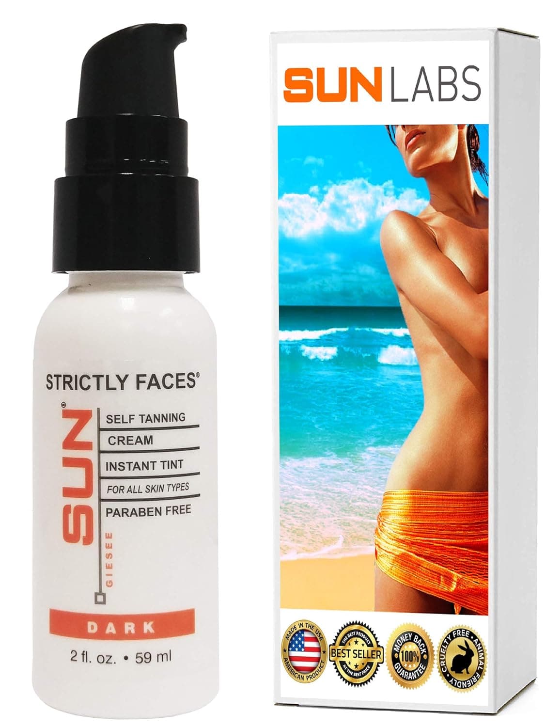 SUN LABORATORIES Self Tanning Cream Strictly Faces - Dark (2.7 oz)