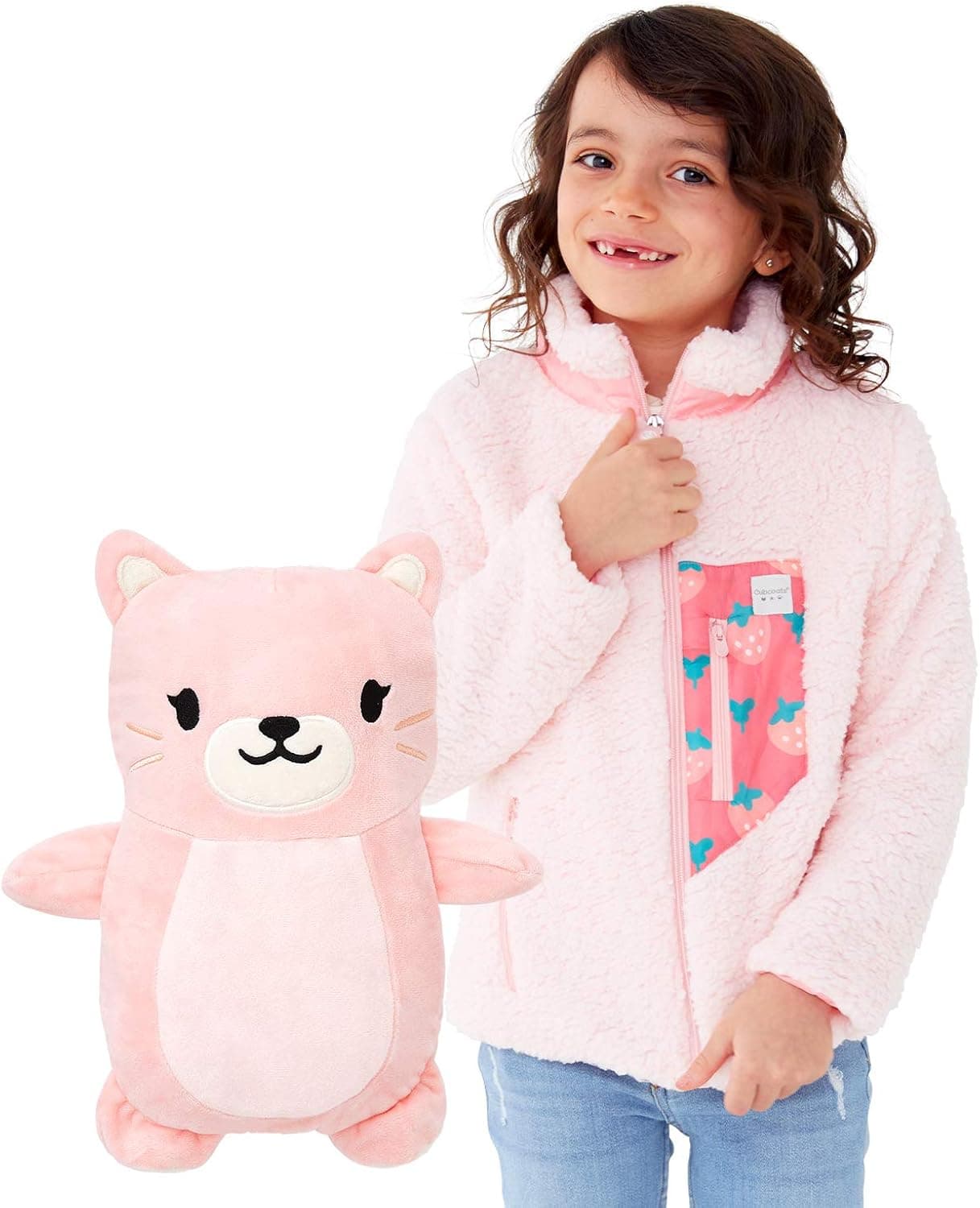 Cubcoats Character Transforming 2 in 1 Super Soft Sherpa Jacket, Kids Sherpas Jackets with Zipper