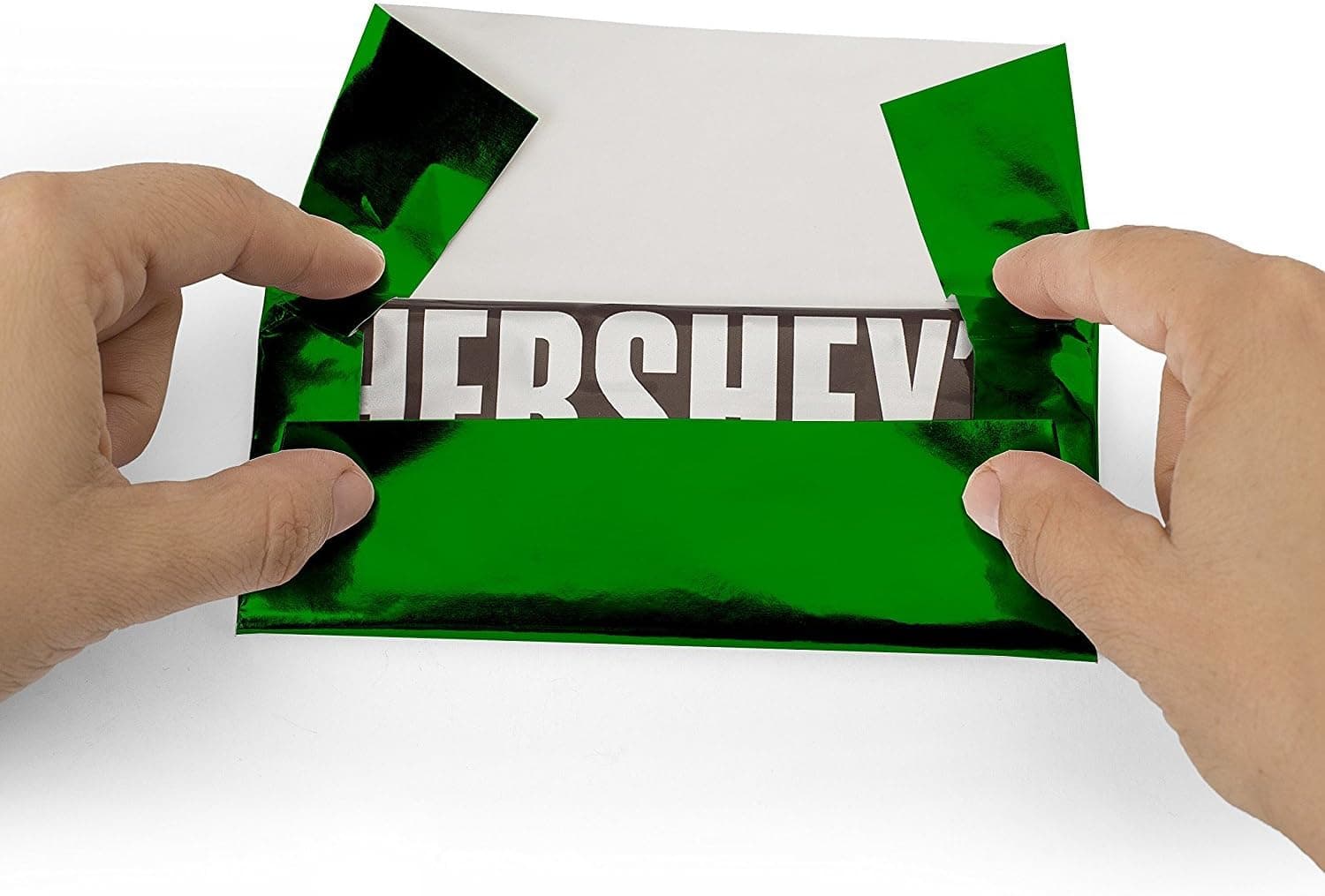 Foil Wrapper - Pack of 100 Candy Bar Wrappers with Thick Paper Backing - Folds and Wraps Well - Best for Wrapping 1.55Oz Hershey/Candies/Chocolate Bars/Gifts - Size 6" X 7.5" (Dark green)