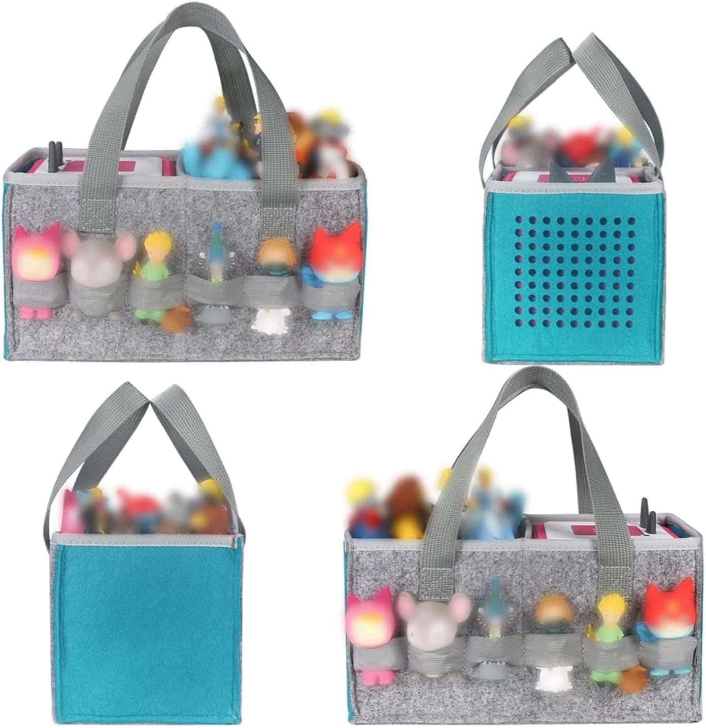 AJUBENCE Carrying Case for Toniebox Starter Set, Storage Bag for Tonies Starter Set Music Soundbox, Felt Cloth Portable Bag for Picnic Party, Toni Box Starter Set for Toniebox & Accessories (Blue)