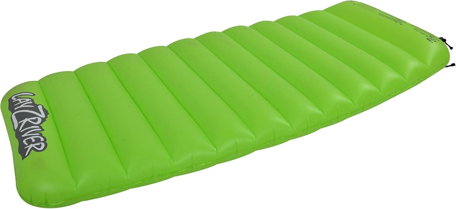 Blue Wave Sports RL1818 Lay River Inflatable 1-Person Swim Float Mattress, Green/Black, 1 Person