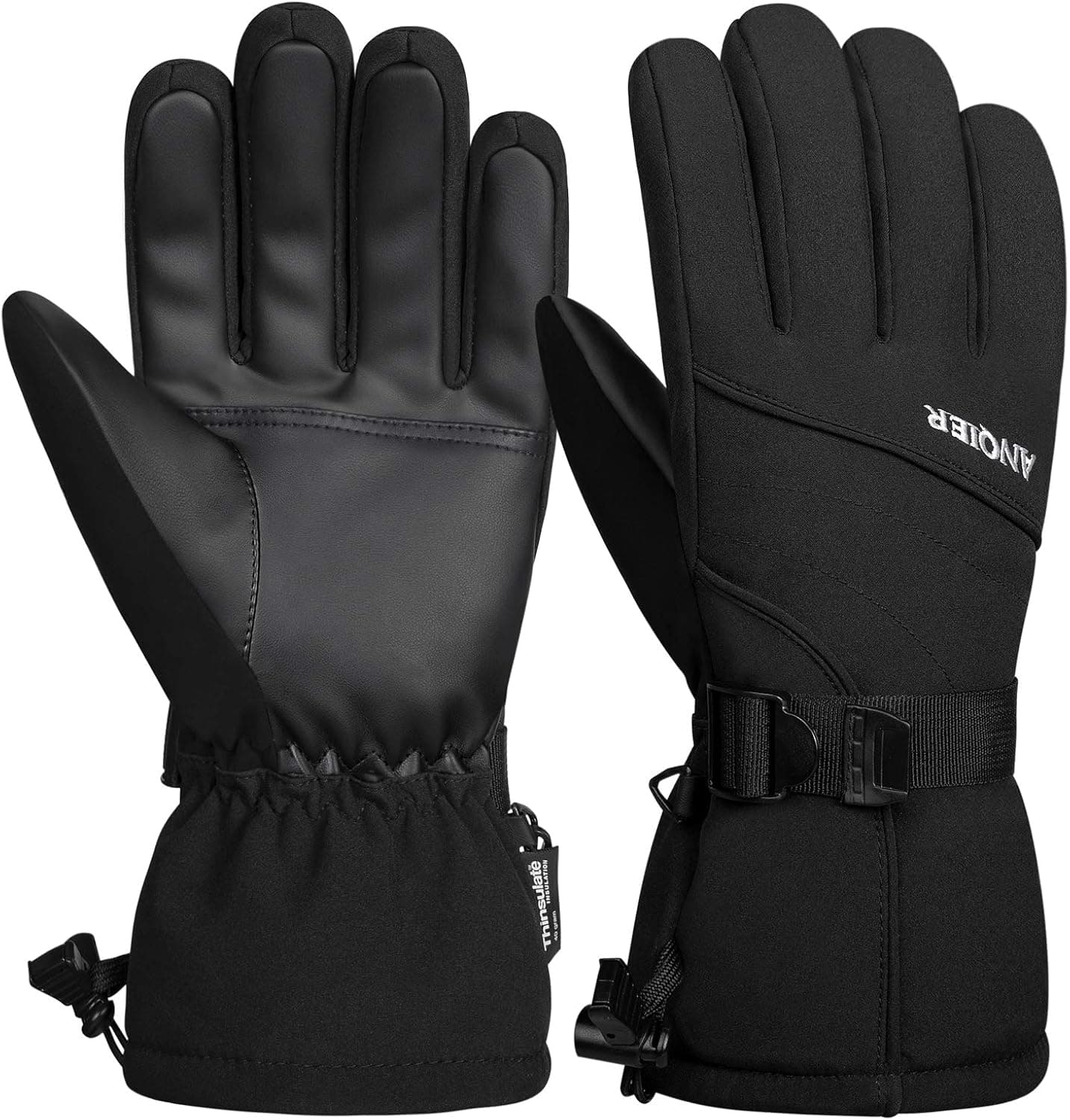 LANYI Winter Gloves for Men Women 3M Thinsulate Insulated Waterproof Ski Thermal Gloves Snowboard Driving Fleece Snow Gloves Cold Weather Gloves