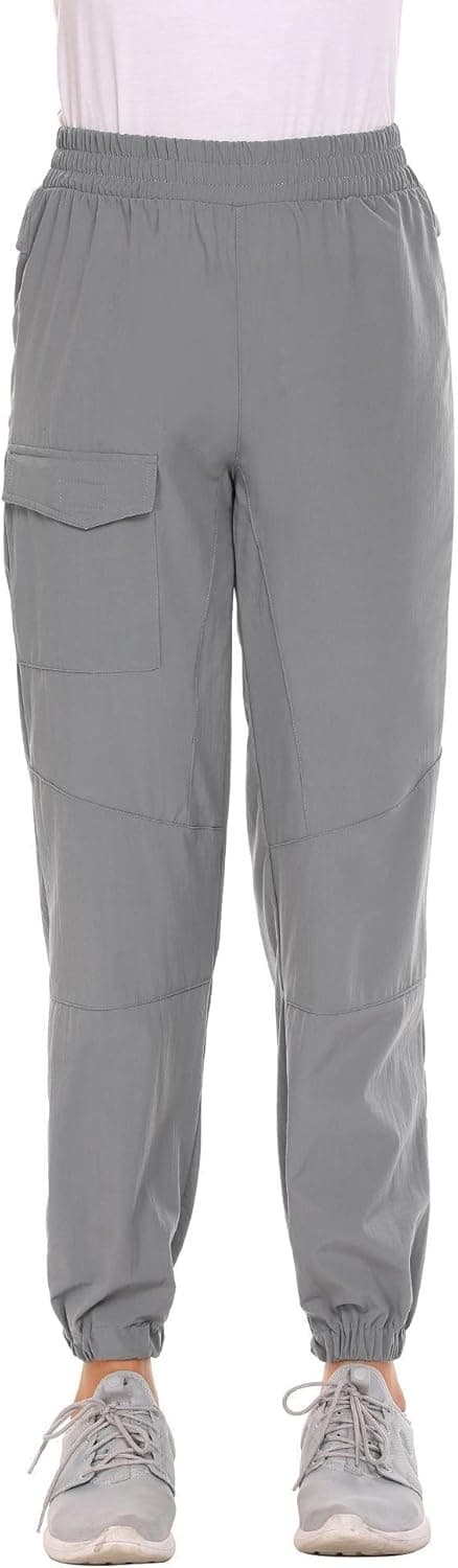 Zeagoo Womens Winter Outdoor Quick Dry Hiking Trail Elastic Waist Pull on Sports Pants,Charcoal Grey,Large