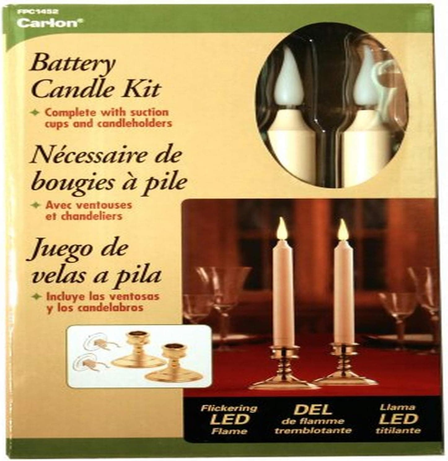 Xodus Innovations LLC LED Classic Christmas Window Candle with Suction Cup, Set of 2