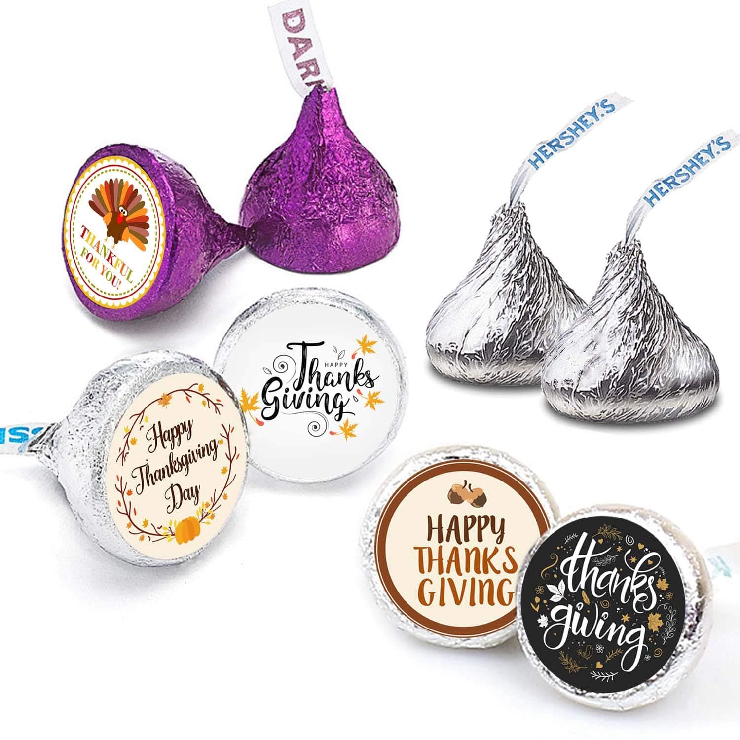 Happy Thanksgiving Day Stickers For Thanks You Party Decoration - Thanksgiving Favor Labels -216 Count