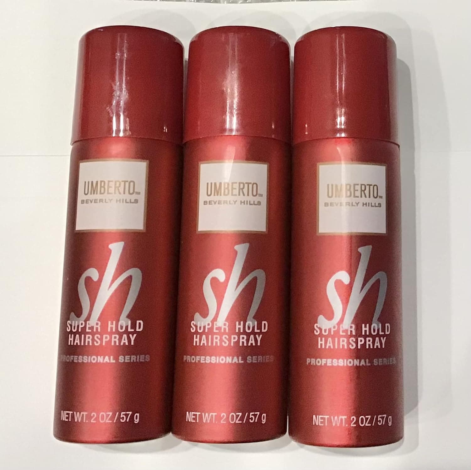 Umberto Beverly Hills PROFESSIONAL SERIES SUPER HOLD HAIRSPRAY TRAVEL MINI PURSE SIZE 2 OZ. EACH 3 COUNT