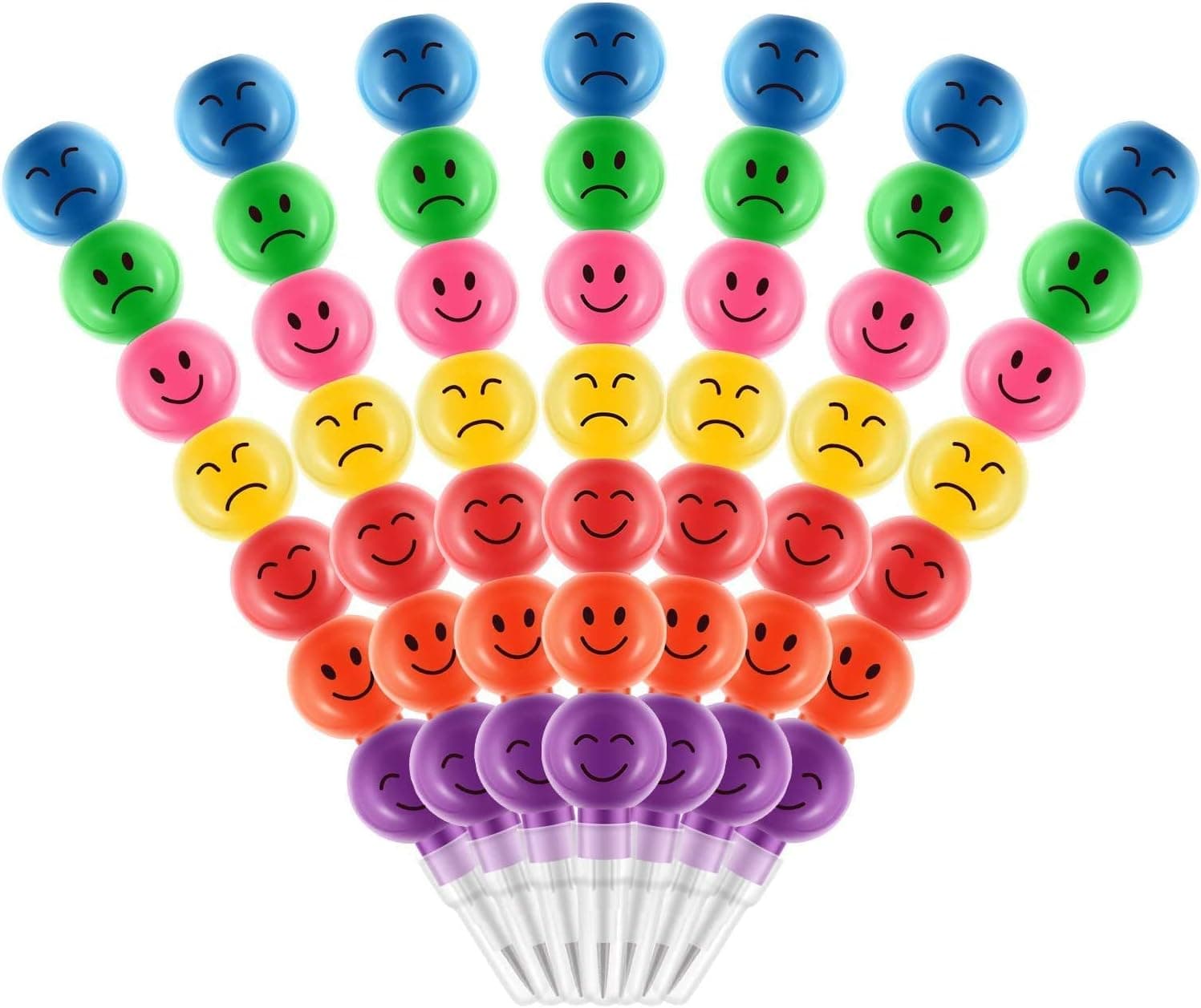 M/A KAISILIN 40 Pieces Cute Facial Expression Pencil Colorful Stackable Pencils with Cute Eraser, Pencil Lead Set for Students, Teachers, Office, Birthday Party Favors Supplies