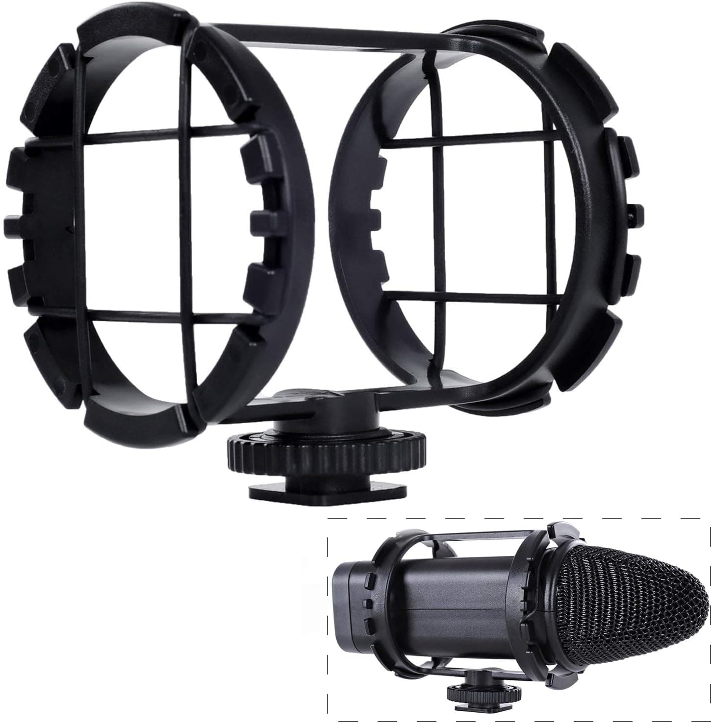 BOYA BY-C03 Camera Shoe Shockmount for Shotgun Microphones 1" to 2" in Diameter (Fits The Zoom H1)