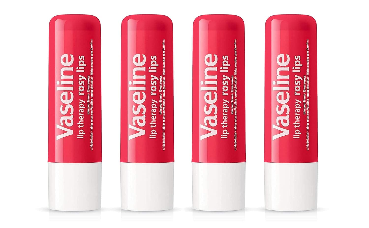 Vaseline Lip Therapy Stick | Petroleum Jelly Vaseline Lip Balm | 4.8g each (4 Rosy Lips)
