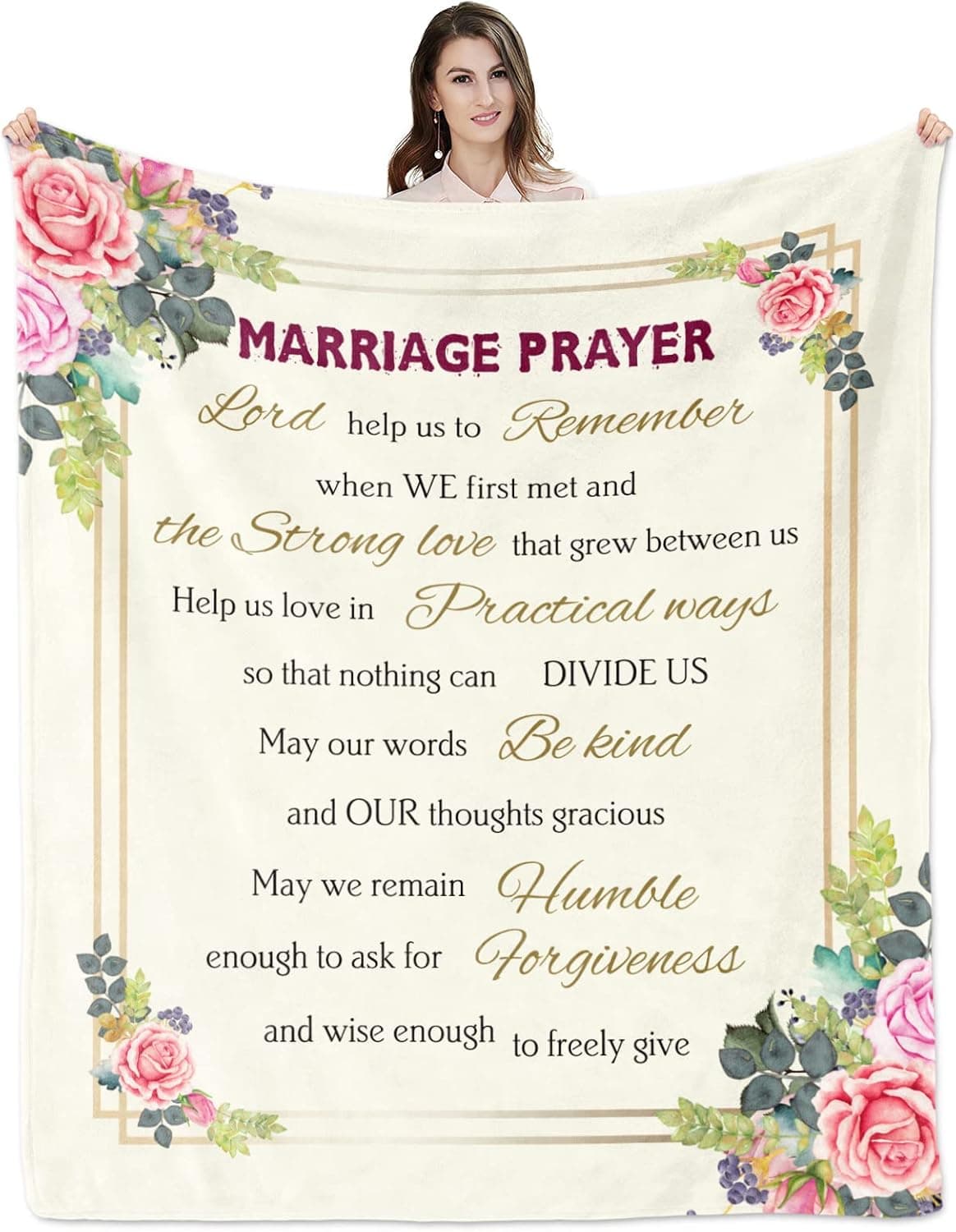 Anniversary Wedding Gifts for Couple, Marriage Prayer Blanket 60X50 Inch, Engagement Gifts for Couples, Newlywed Gifts for Couples, Just Married Gifts for Newly Engaged Couples, Bridal Shower Gifts…
