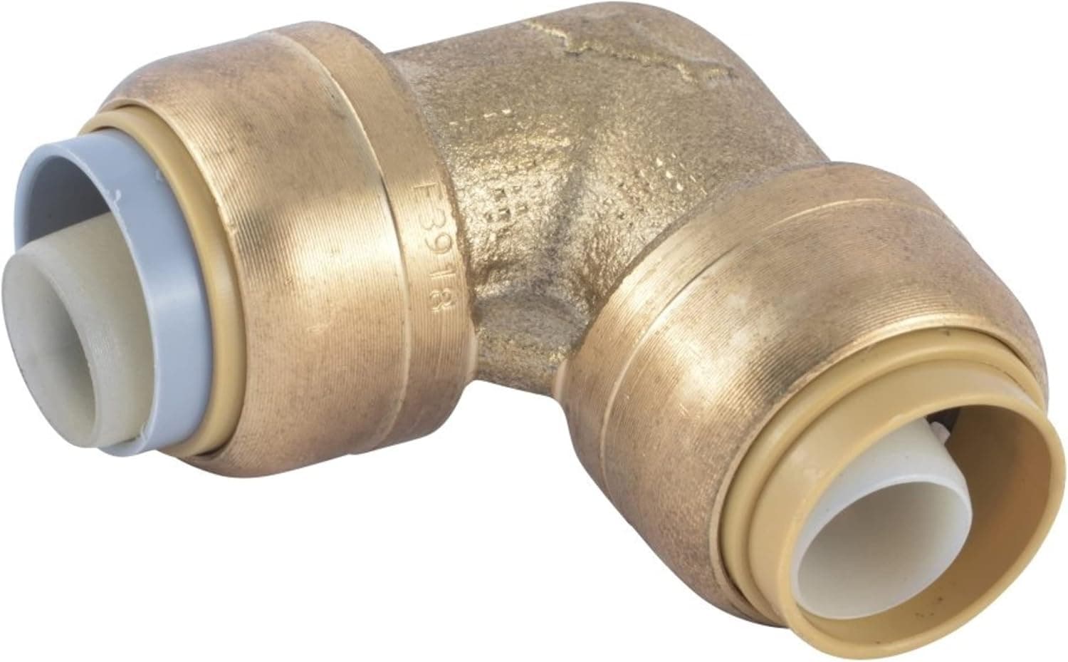 SharkBite 1/2 Inch x 1/2 Inch Polybutylene Transition 90 Degree Elbow, Push to Connect Brass Plumbing Fitting, PEX Pipe, Copper, CPVC, PE-RT, HDPE, U4248LFA