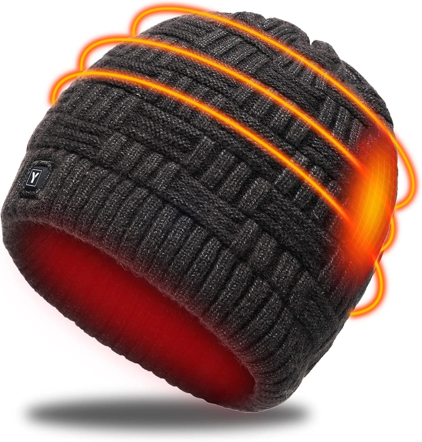 Yi-Create Heated Hat,Heated Cap with 7.4V 2700MAH Rechargeable Battery,3 Heating Levels Winter Heated Beanie Hat