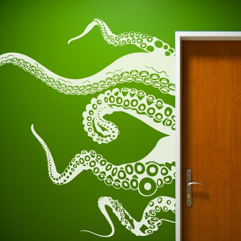 MairGwall Tentacles Wall Decal Kraken Octopus Tentacles Wall Sticker Sea Animal Wall Decal Mural Home Art Decor White