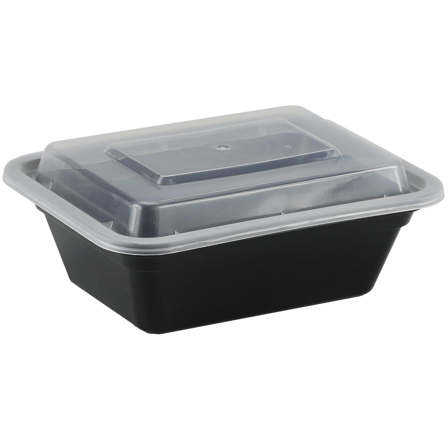 Simply Deliver 5" x 4" Medium Rectangular Container with Lid, Microwavable, Black, 150-Count
