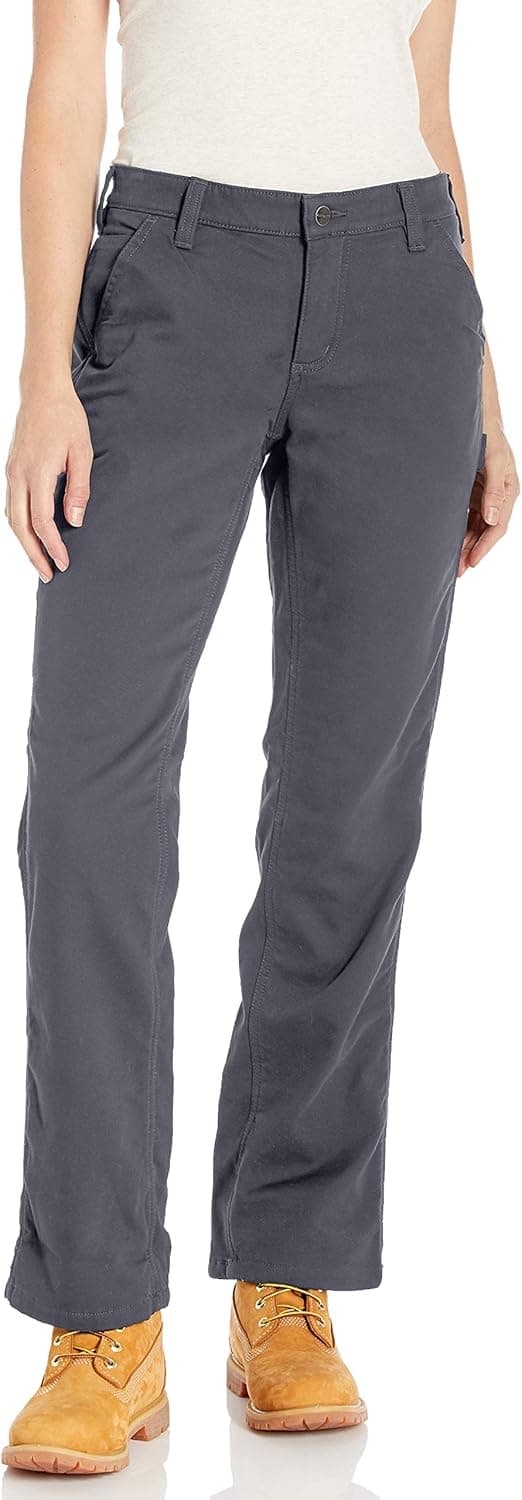 Carhartt Women's Rugged Flex Loose Fit Canvas Fleece-Lined Pant