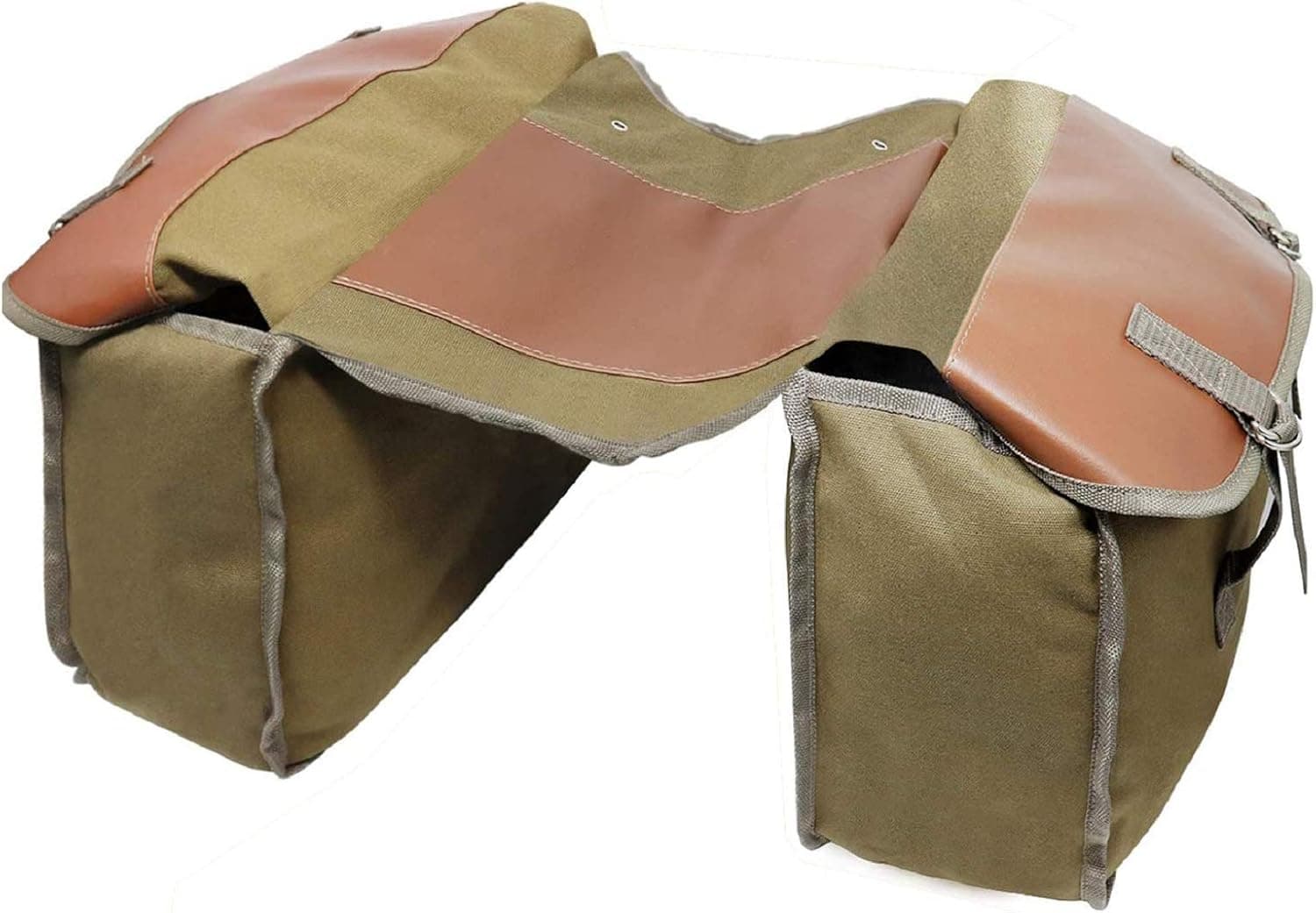 Jolitac Motorcycle Saddle Bag Large Capacity Canvas Panniers Bags for Bicycle Bike Motor Rear Seat Carrier Bag Army Green Two Side Saddlebags