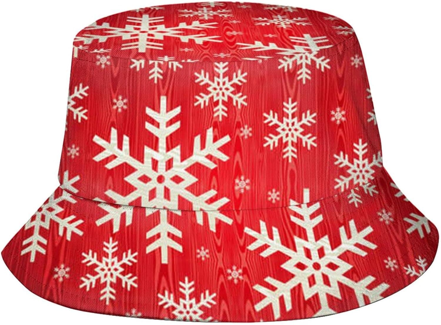 Snowflake Bucket Hat Funny Fisherman Hat Print Beach Hat Packable Outdoor Travel Hat
