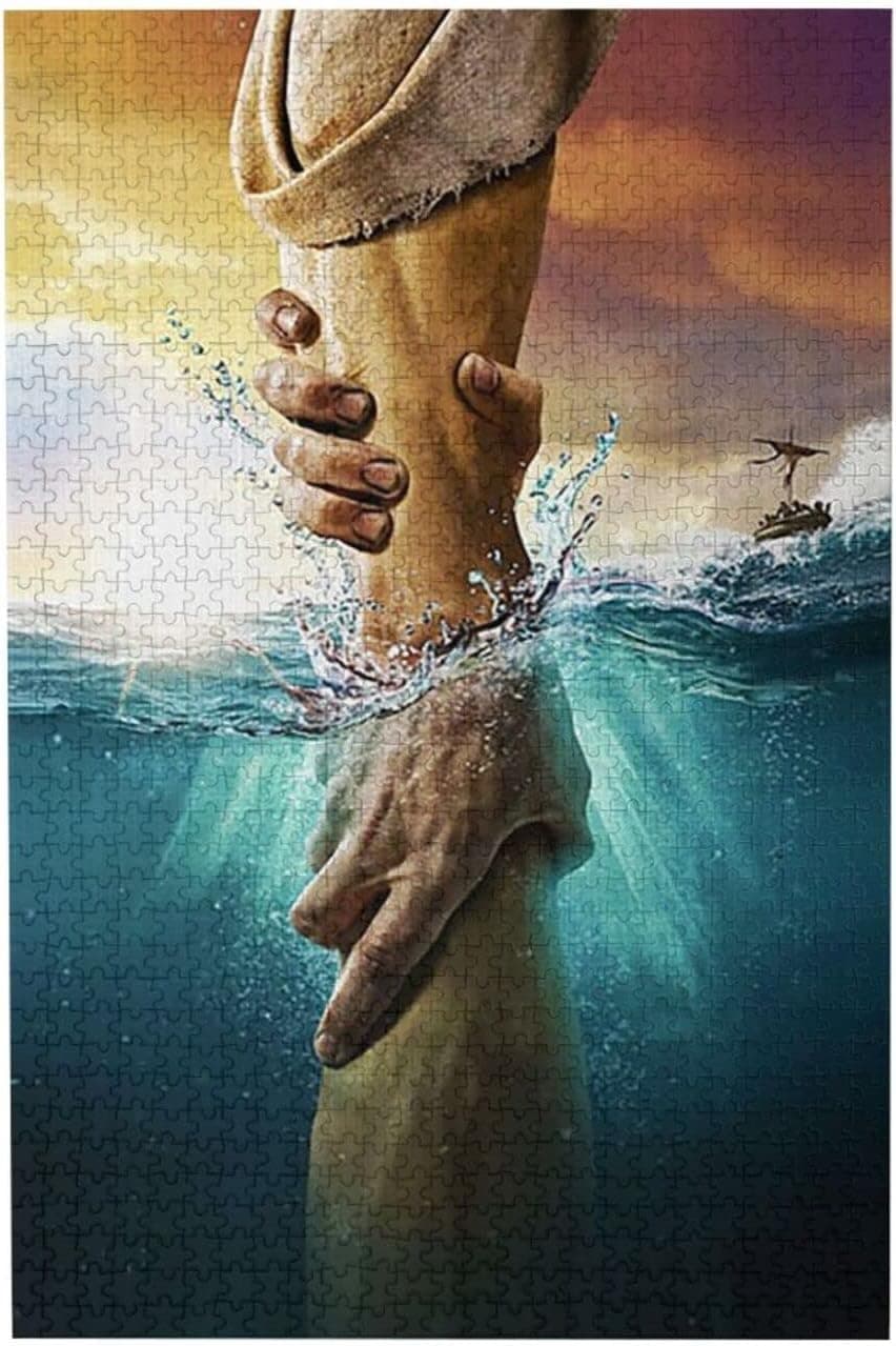 Jesus Give Me Your Hand 1000 Piece Jigsaw Puzzle Jigsaw Puzzles for Adults Children The Young Jigsaw Puzzles for Adult Puzzle Game 1000 Piece Toys Gift