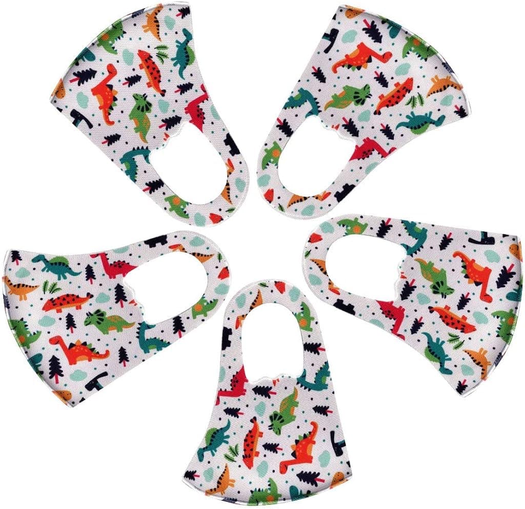 12pcs Kids Reusable Face_Masks Washable Cute Cartoon Breathable Seamless Face Covering for Children Boys Girls