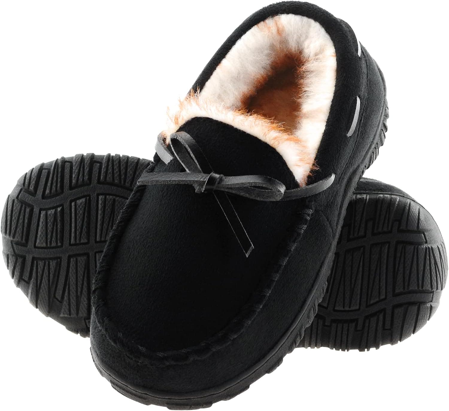 FLYFUPPY Boys Slippers House Moccasins Slippers for Boys with Memory Foam Nonslip Rubber Sole Indoor Outdoor Shoes for Boys