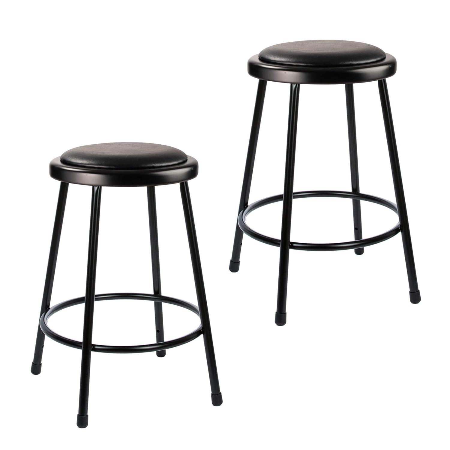 OEF Furnishings (2 Pack) Black Vinyl Padded Stool