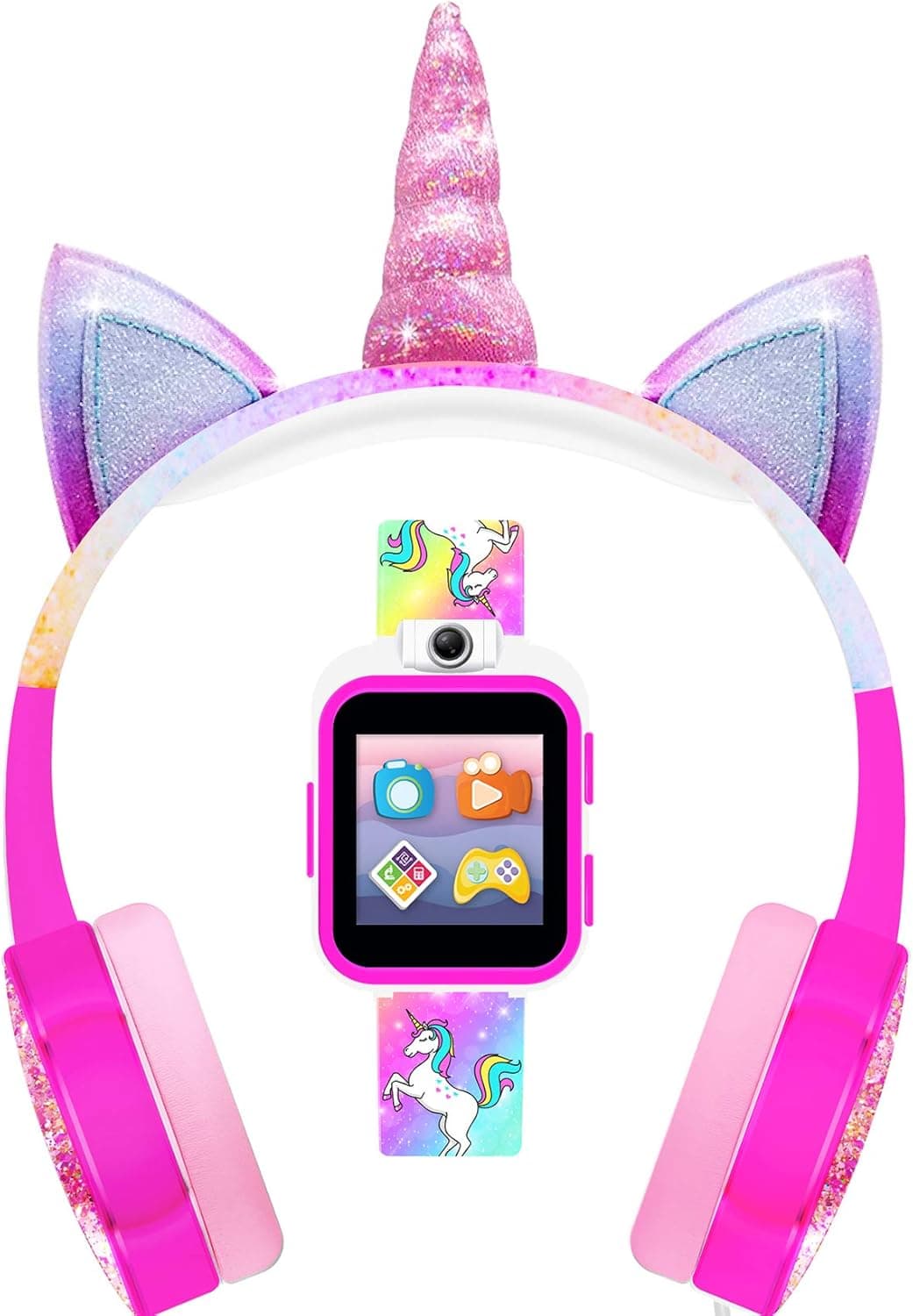 PlayZoom 2 Kids Smartwatch & Headphones - Video Camera Selfies STEM Learning Educational Fun Games, MP3 Music Player Audio Books Touch Screen Sports Digital Watch Gift for Kids Toddlers Boys Girls
