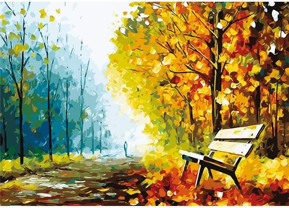 Jigsaw Puzzles 1000 Pieces for Adults Diffcult Mini Piece Puzzles Family Game, Gift for Family Grandparents Kids-Autumn Park in The Morining